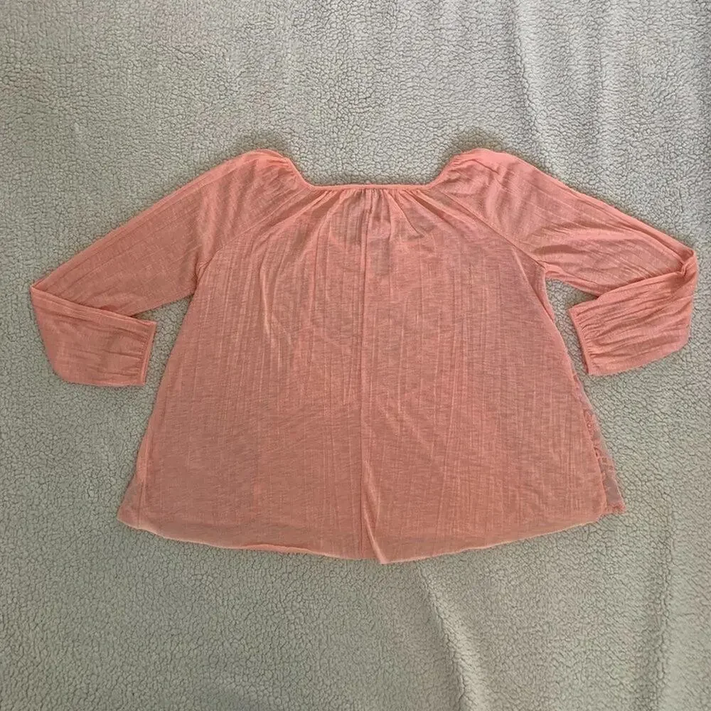 American Eagle Peach lace insert crop - S - Picture 3 of 6